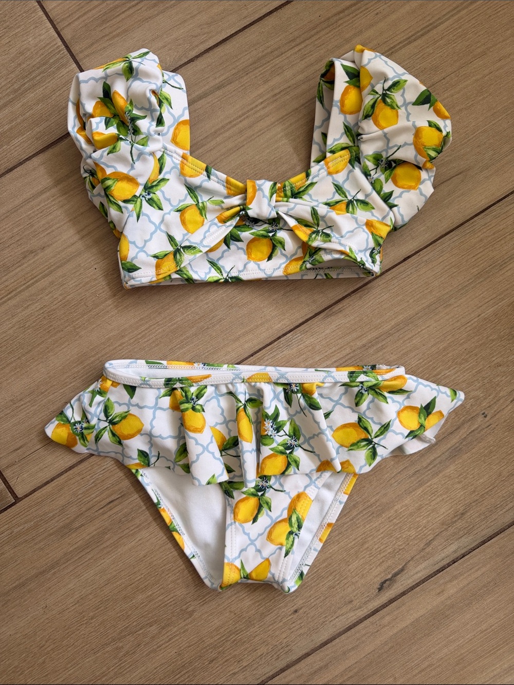 Janie and Jack Lemon Print Swim Top - Yellow, Green & Blue